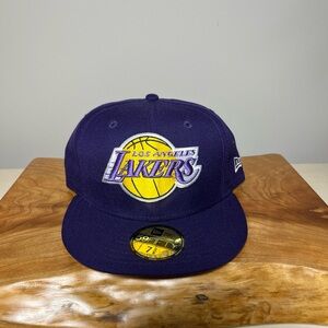New Era 59Fifty Los Angeles Lakers Snapback Hat Cap NBA Purple